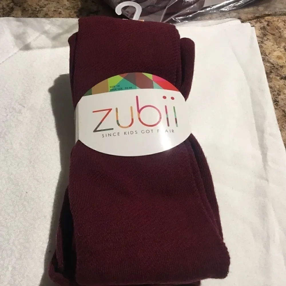 SALE. BUY 3/$10. NWT. Girls Tights Size 10. Wine Colored